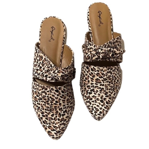Qupid Swirl Leopard Print Mules NIB - Picture 5 of 6